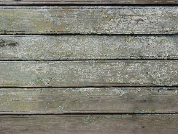 Wood Board Texture Background Pale Green Dry Peeling Paint Cracks — Stock Photo, Image