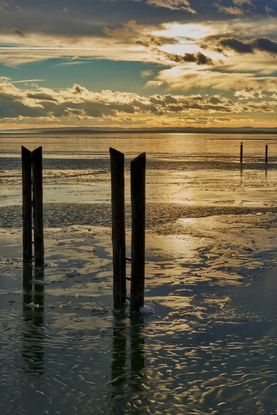 Neusiedlersee Zonsondergang Oostenrijk — Stockfoto