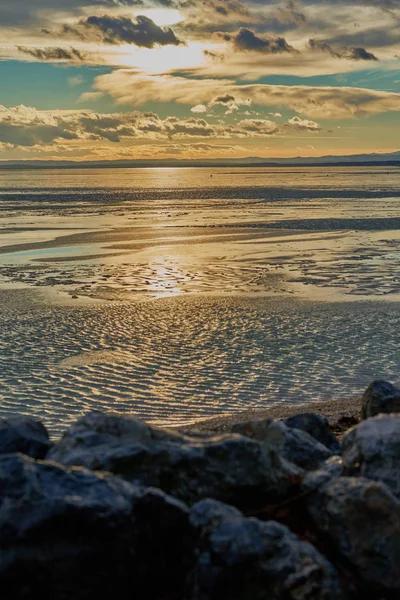 Neusiedlersee Zonsondergang Oostenrijk — Stockfoto