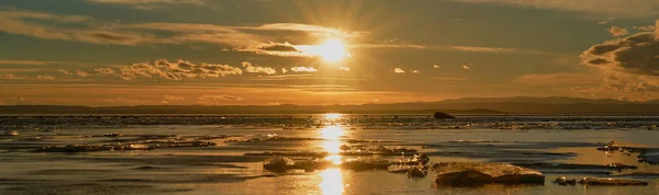 Neusiedlersee Zonsondergang Oostenrijk — Stockfoto