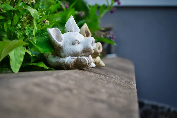 My ceramic white garden pig