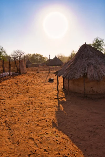 Gamla Traditionella Byn Zambia Afrika — Stockfoto