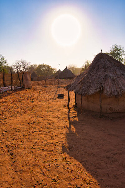 Старая традиционная деревня в Замбии, Африка
