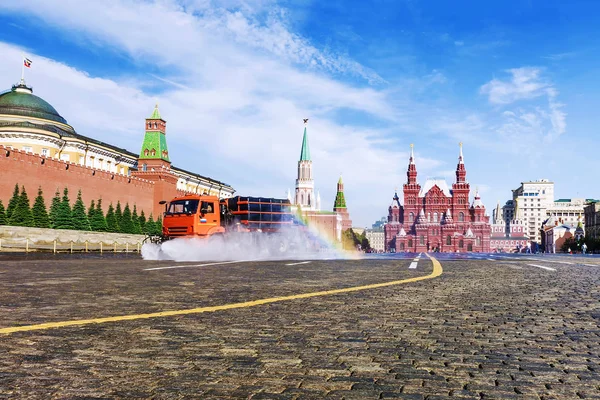 Máquina Rega Praça Vermelha Moscou — Fotografia de Stock