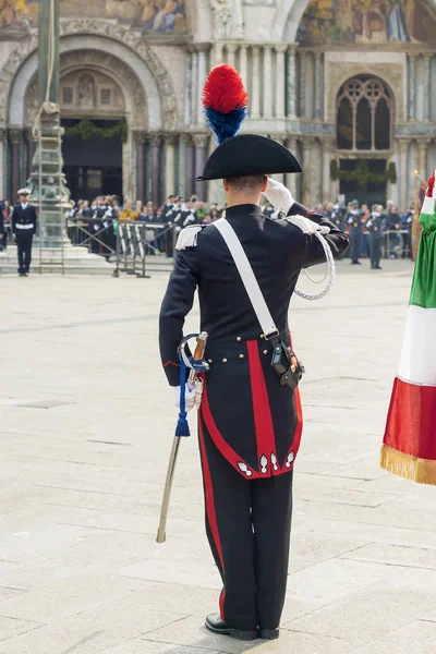 Militaire Parade Piazza San Marco Venetië — Stockfoto