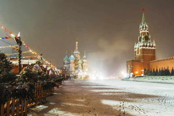 在莫斯科的圣诞节 在莫斯科红场 — 图库照片