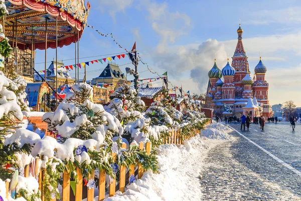 Weihnachten Moskau Neujahrsschmuck Auf Dem Roten Platz Moskau — Stockfoto