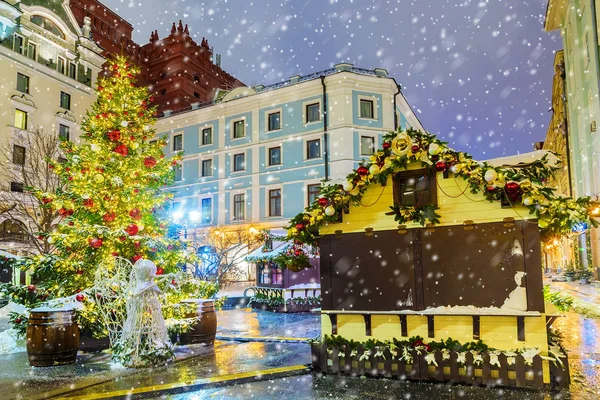 Christmas Moscow Christmas Fairs Streets Moscow — Stock Photo, Image