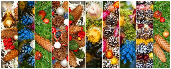 Beautiful Christmas Collage Various Holiday Symbols — Stock Photo, Image