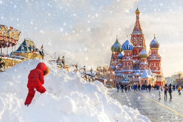 Winter Blick Auf Die Basilius Kathedrale Moskau — Stockfoto