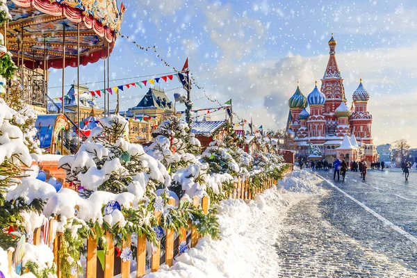 Weihnachten Moskau Neujahrsschmuck Auf Dem Roten Platz Moskau — Stockfoto