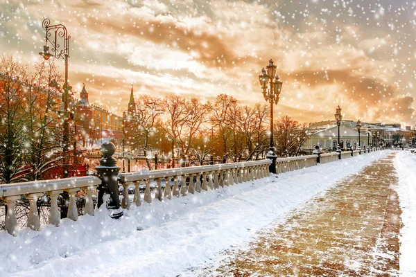 Winter View Manezhnaya Square Moscow — Stock Photo, Image