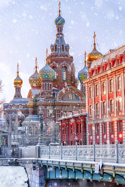 Church Saviour Spilled Blood Petersburg Cold Winter Morning — Stock Photo, Image