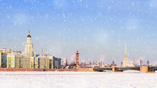 Zimowa Panorama Petersburg Federacja Rosyjska — Zdjęcie stockowe