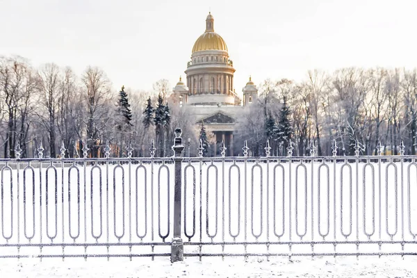 winter view of St. Isaac\'s Cathedral in St. Petersburg