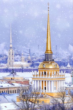 Spire of the Admiralty in St. Petersburg clipart