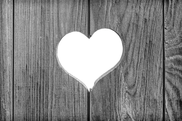 Herz Auf Einem Hintergrund Aus Holzbrettern — Stockfoto