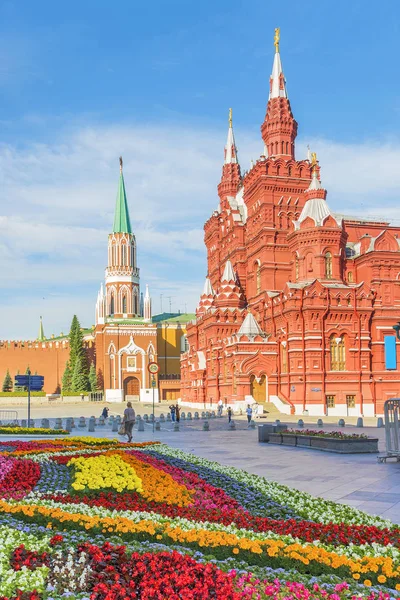 Festival Las Flores Calle Nikolskaya Vista Del Museo Histórico — Foto de Stock