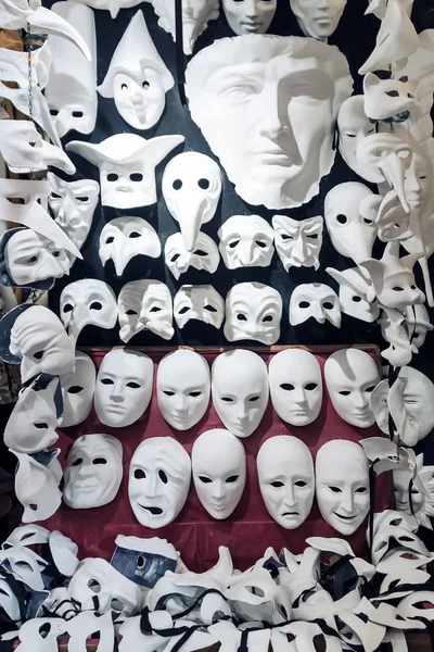 Máscaras Venecianas Mache Papel Blanco Para Colorear — Foto de Stock