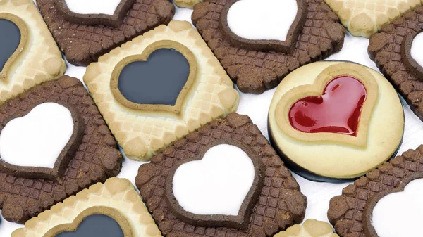День Святого Валентина Фон Печиво Сердечками — стокове фото