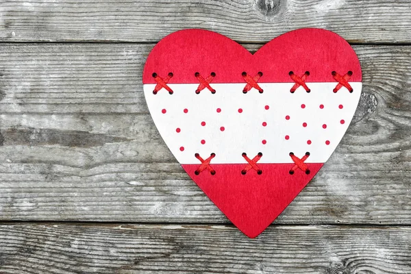 Valentine Day Red Heart Background Old Boards — Stock Photo, Image