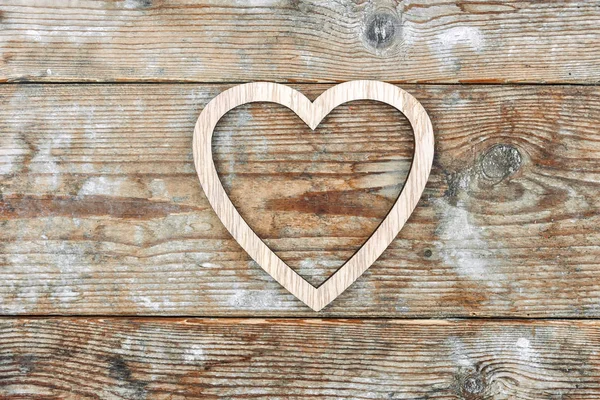 Valentine Day Heart Old Wooden Background — Stock Photo, Image