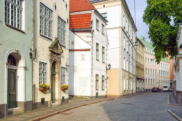 Riga Letonia Antiguas Calles Empedradas Ciudad Riga —  Fotos de Stock