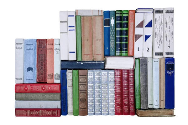 Alte Bücher. verschiedene Bücher auf weißem Hintergrund — Stockfoto