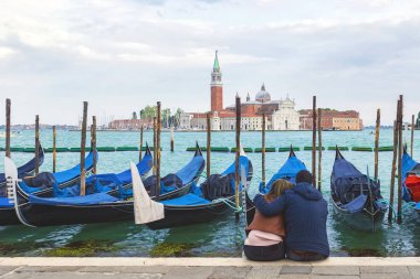 İtalya Venedik. Venedik'te San Marco rıhtımı