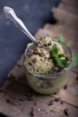 Avokado dondurma, ön plan odaklanmak Close-up