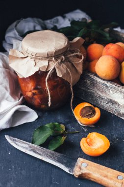 sulu turuncu kayısı, seçici odak Close-up