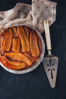 Pasta kızarmış muz, seçici odak Close-up