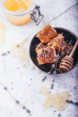 Eflatun kase, seçici odak petek