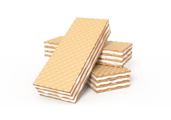 Süt gofreti aromalı 3d illüstrasyon beyaz arkaplanda izole