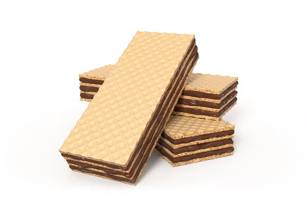 Çikolatalı gofret aromalı 3d illüstrasyon beyaz arkaplanda izole