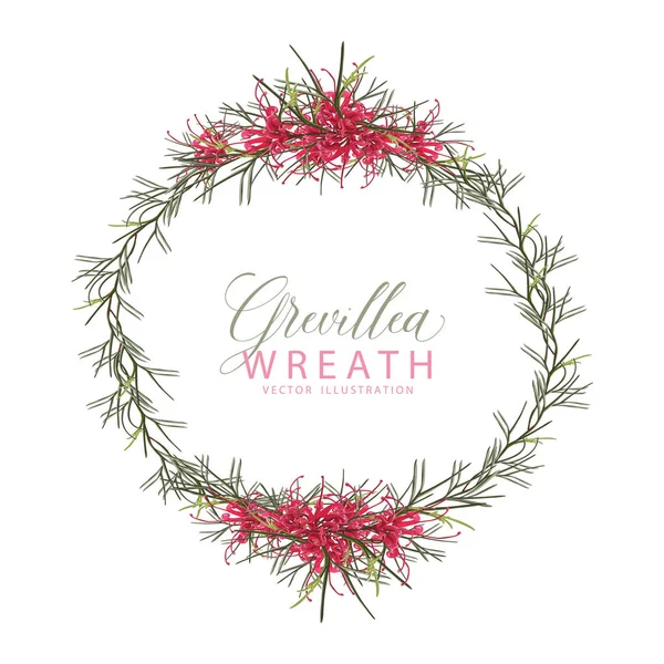 Grevillea Rode Bloemen Krans Perfect Voor Bruiloft Uitnodigingen Kerstmis Ontwerpen Vectorbeelden