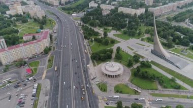 Moskova 'nın hava incelemesi: VDNH metro istasyonunun yakınındaki alan