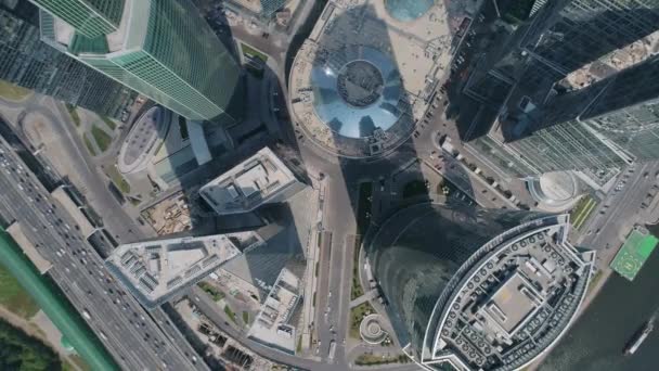 Luchtfotografie Moskou Opname Van Het Moskouse Internationale Handelscentrum Moskouse Stad — Stockvideo