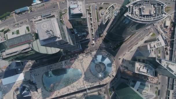Αεροφωτογραφία Στη Μόσχα Γυρίσματα Του Διεθνούς Επιχειρηματικού Κέντρου Της Μόσχας — Αρχείο Βίντεο