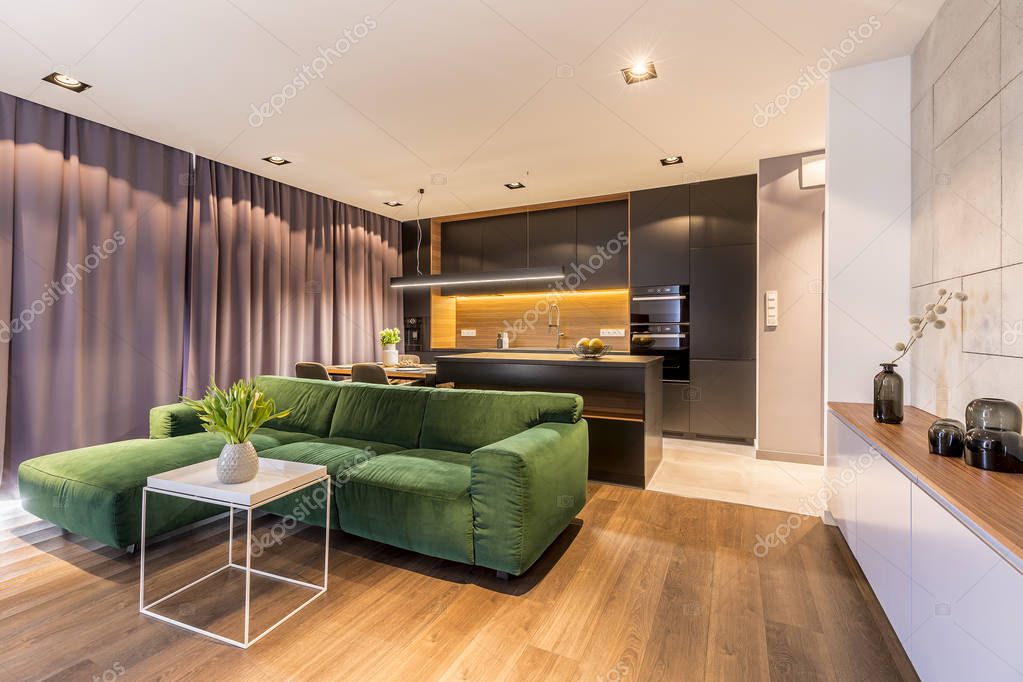 Soggiorno Moderno Angolo Studio In Salone Zona Pranzo Sala Con