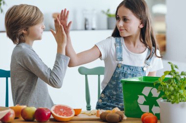 Mutfakta biyolojik atık yavru iken Kardeşler yüksek çakmak