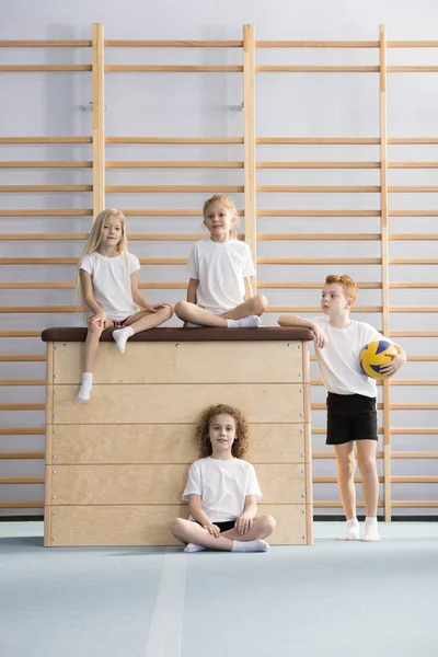 Atlama Kutu Beden Eğitimi Dersi Oyun Bir Mola Sırasında Bir — Stok fotoğraf