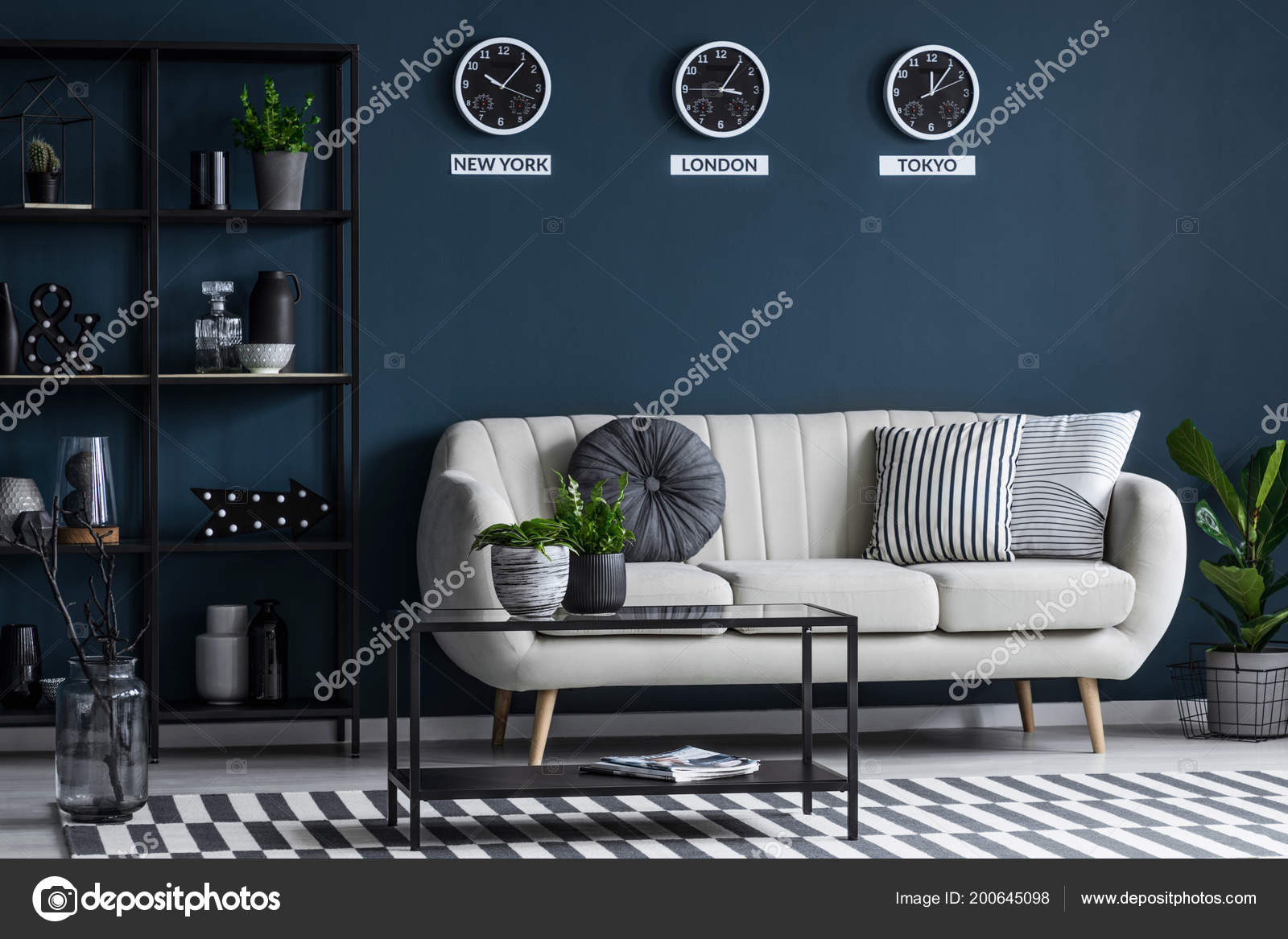 Dark Beige Couch Decor Black Table Beige Sofa Navy Blue Wall