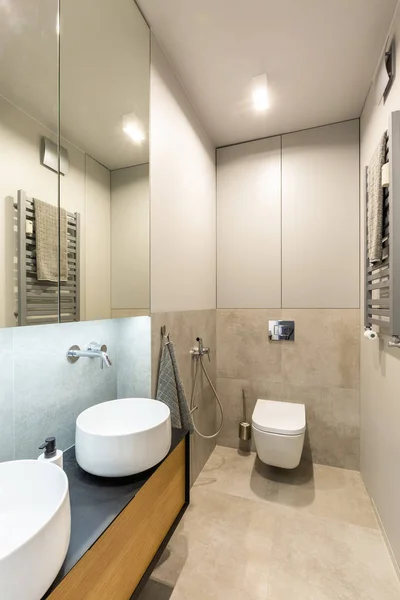 Lavabos Toilettes Céramique Dans Une Salle Bain Moderne Luxueuse Avec — Photo