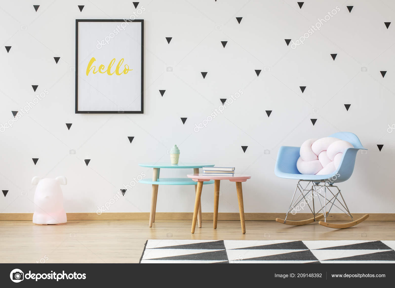 blue nursery rocking chair