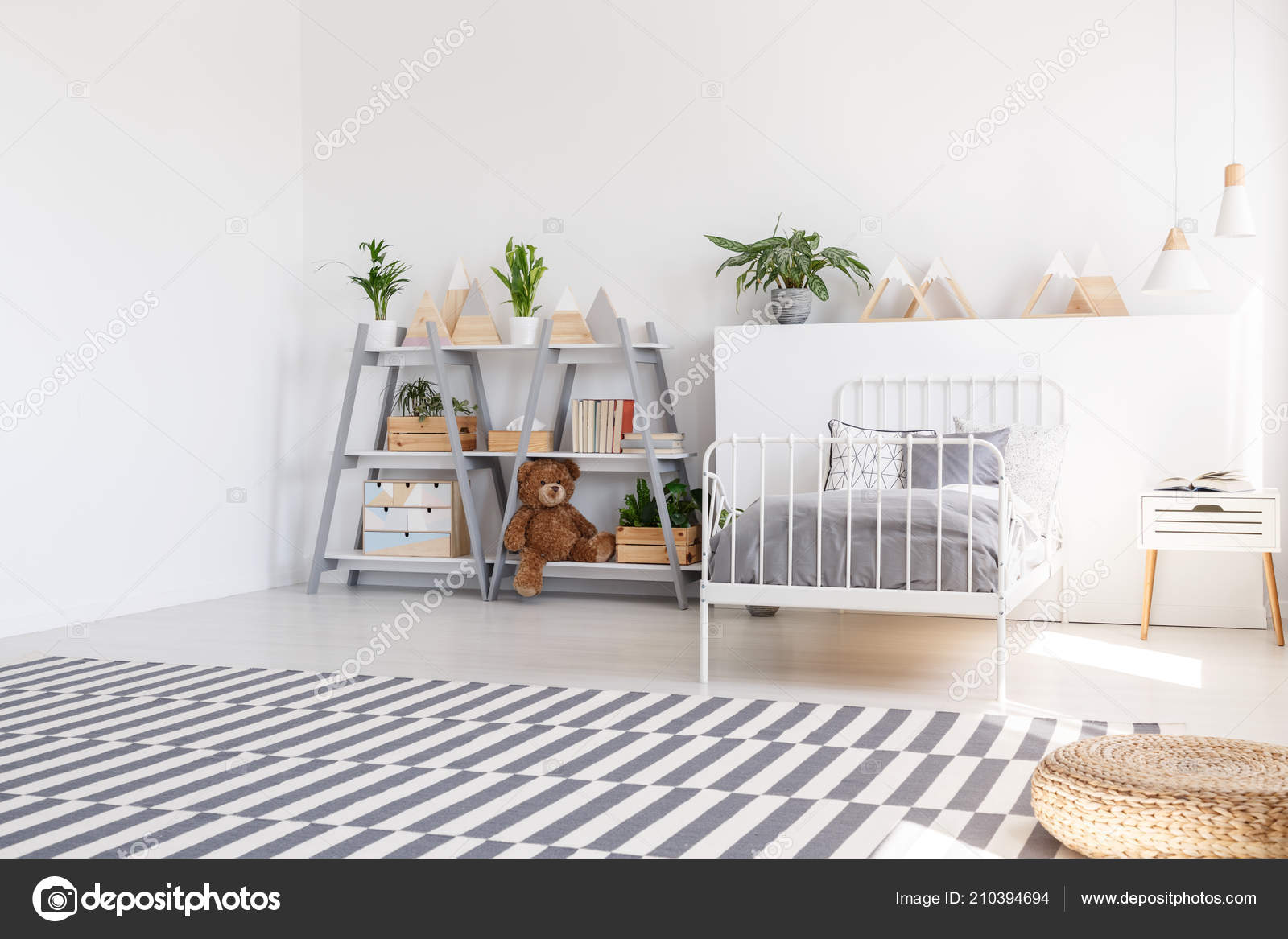 Triangle Shape Shelves Unit Wooden Decorations Spacious