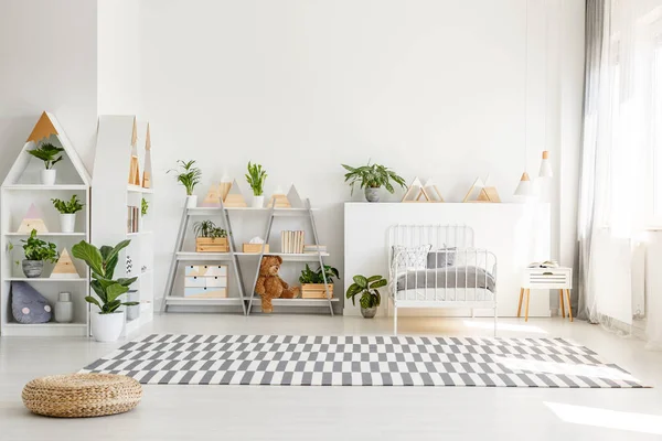 Scandinavische Stijl Houten Meubels Met Planten Decoratie Van Berg Een — Stockfoto