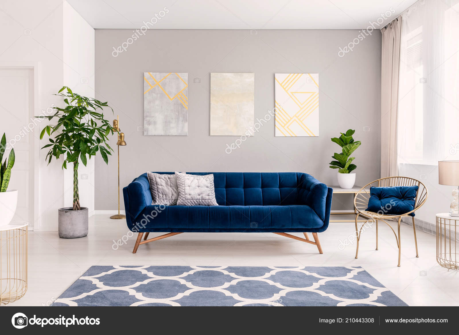 royal blue living room