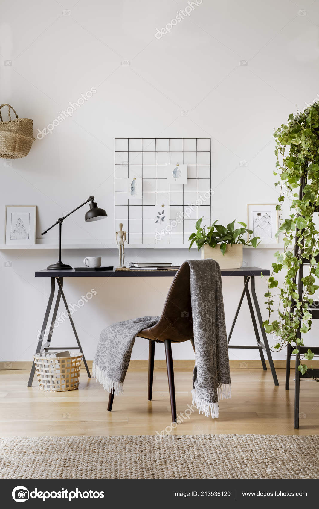 Blanket Thrown Chair Standing Desk Remote Work Real Photo White