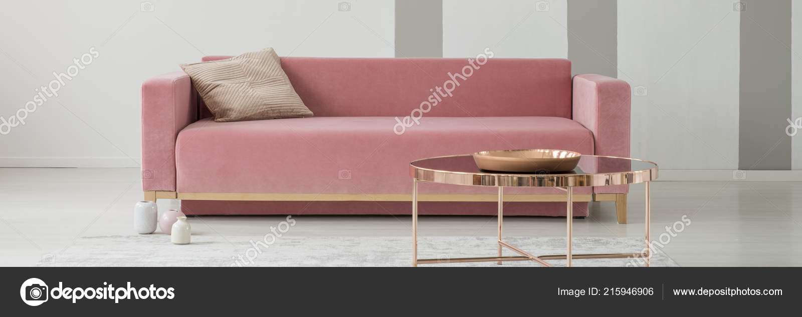 Pink Sofa Cushion Real Photo Bright Sitting Room Interior Pink Sofa Cushion Real Photo Bright Sitting Room Interior